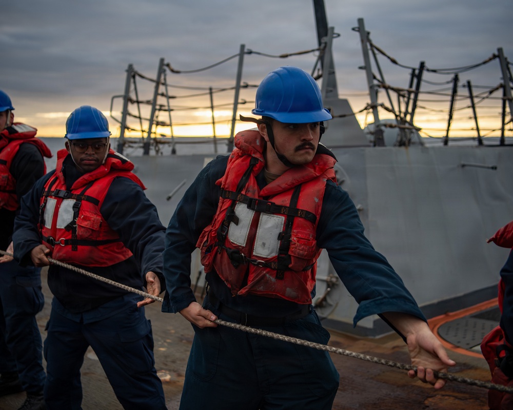 USS Gridley Conducts Underway Replenishment With USNS Patuxent