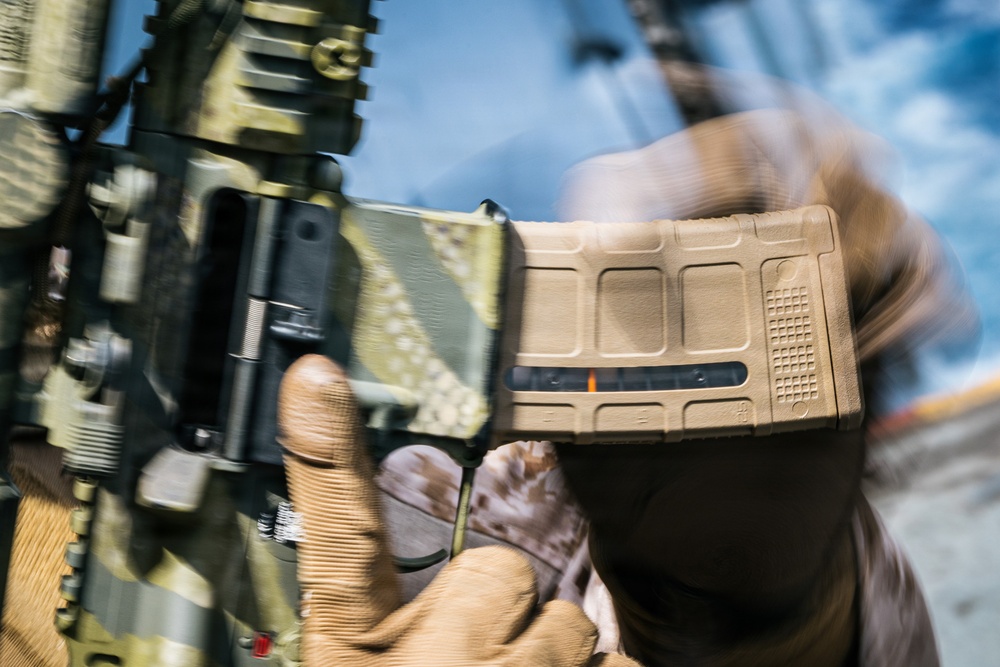 11th MEU Marines, Sailors Conduct Marksmanship Training Aboard USS Boxer