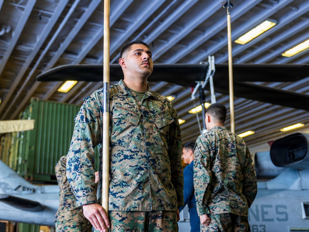 11th MEU Marines, Sailors Drill During Corporals Course Aboard USS Boxer