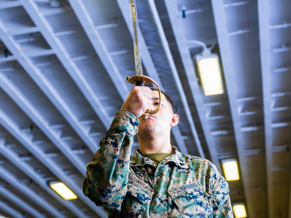 11th MEU Marines, Sailors Drill During Corporals Course Aboard USS Boxer