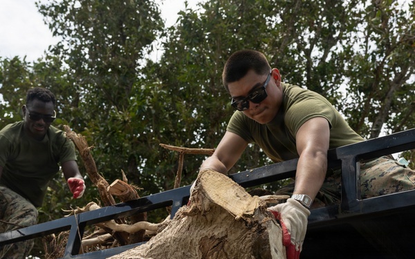 11th MEU Marines, Sailors Clean Up Ypao Beach In Response to Super Typhoon Sinlaku