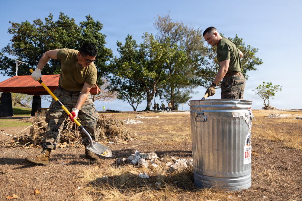 11th MEU Marines, Sailors Clean Up Ypao Beach In Response to Super Typhoon Sinlaku