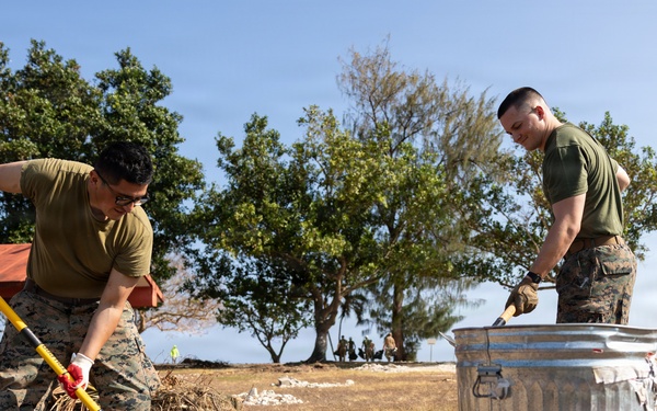 11th MEU Marines, Sailors Clean Up Ypao Beach In Response to Super Typhoon Sinlaku