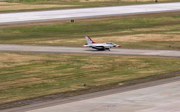 Thunderbird #8 performs site survey prior to Wings Over Solano