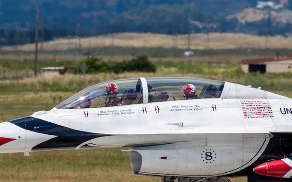 Thunderbird #8 performs site survey prior to Wings Over Solano