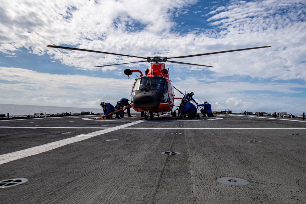 USCGC Midgett (WMSL 757) conducts flight operations