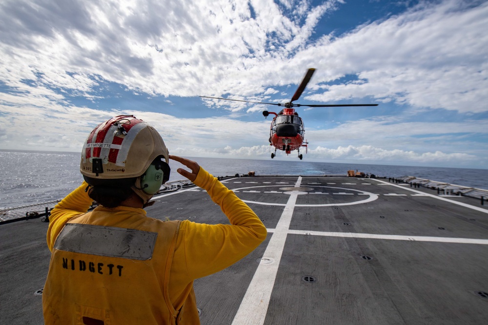 USCGC Midgett (WMSL 757) conducts flight operations