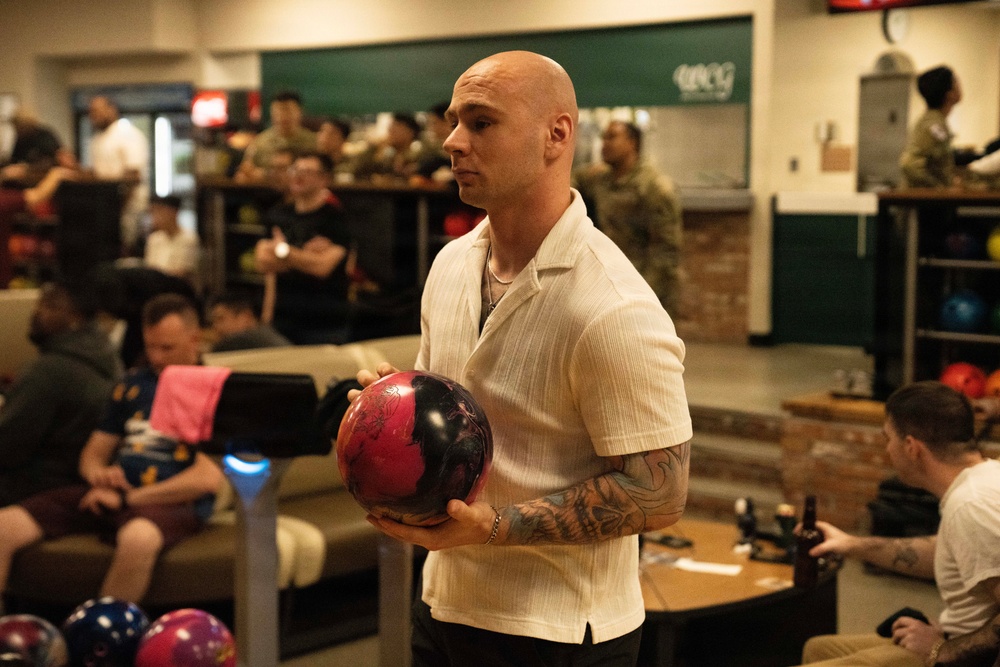 1SIG BDE Signal Month: 1st Signal Brigade Soldiers compete in a Bowling Tournament at Camp Walker.