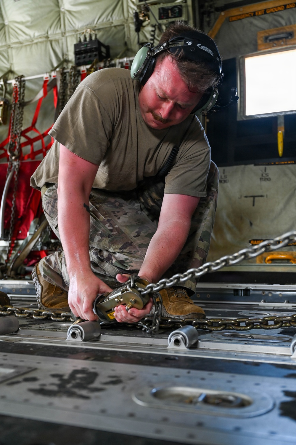 36th Airlift Squadron, 44th Aerial Port Squadron, 734th Air Mobility Squadron and Federal Emergency Management Agency load Humanitarian Aid for Commonwealth Northern Mariana Islands departure