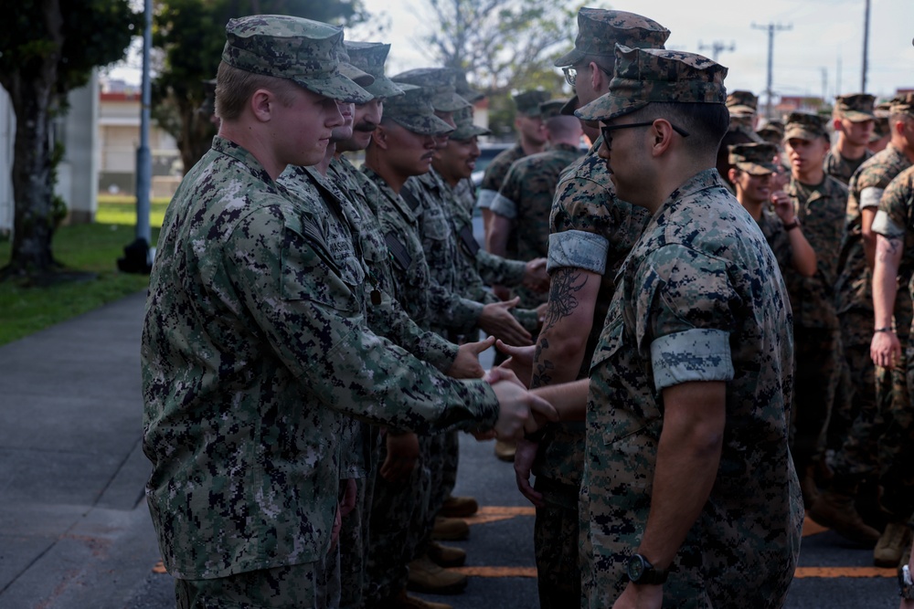 5th Air Naval Gunfire Liaison Company awards Sailors the Navy and Marine Corps Achievement Medal