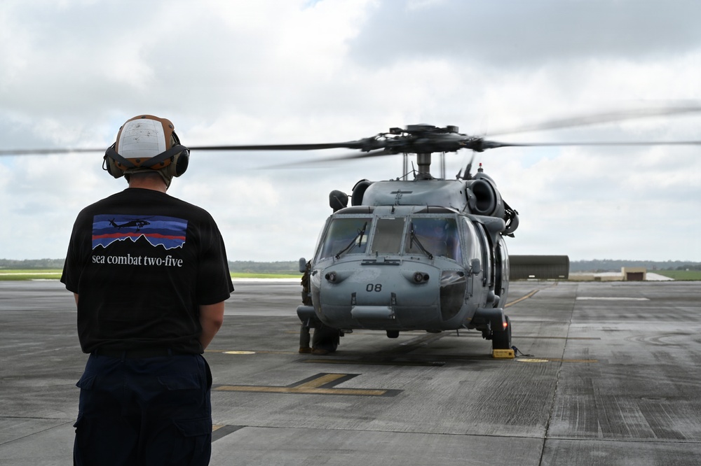 HSC-25S and Federal Communication Commission Helicopter Takeoff