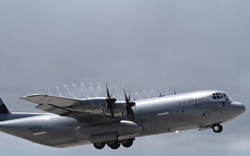 36th Logistics Readiness Squadron loads heavy machinery for Humanitarian Aid for Commonwealth Northern Mariana Islands departure