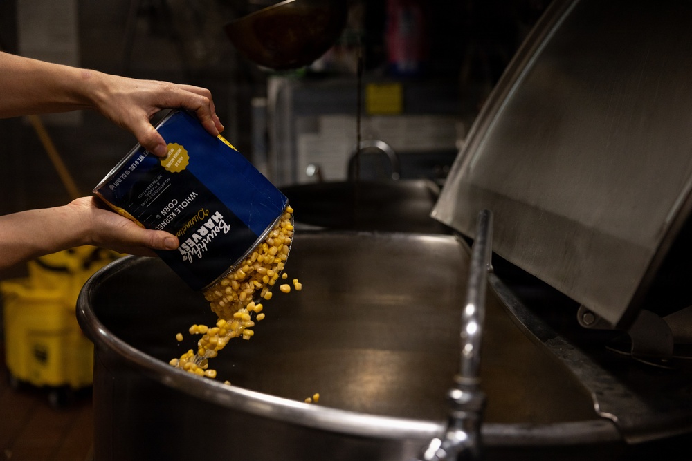 11th MEU Marines, Sailors Prepare Dinner Aboard USS Boxer