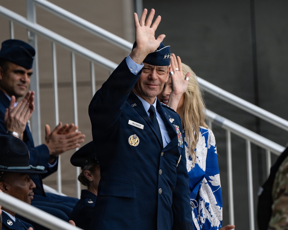 Air Force Chief of Staff Gen. Ken Wilsbach celebrates the newest Airmen