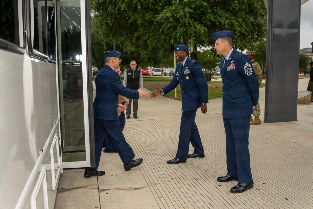 Air Force Chief of Staff Gen. Ken Wilsbach celebrates the newest Airmen