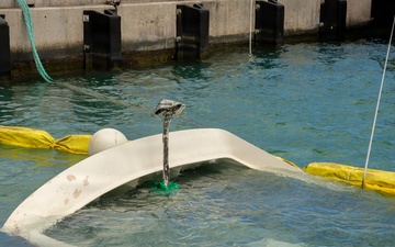 Sunken Boat Removed in Aftermath of Typhoon Sinlaku