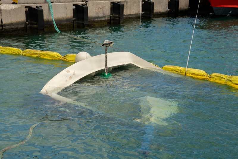 Sunken Boat Removed in Aftermath of Typhoon Sinlaku