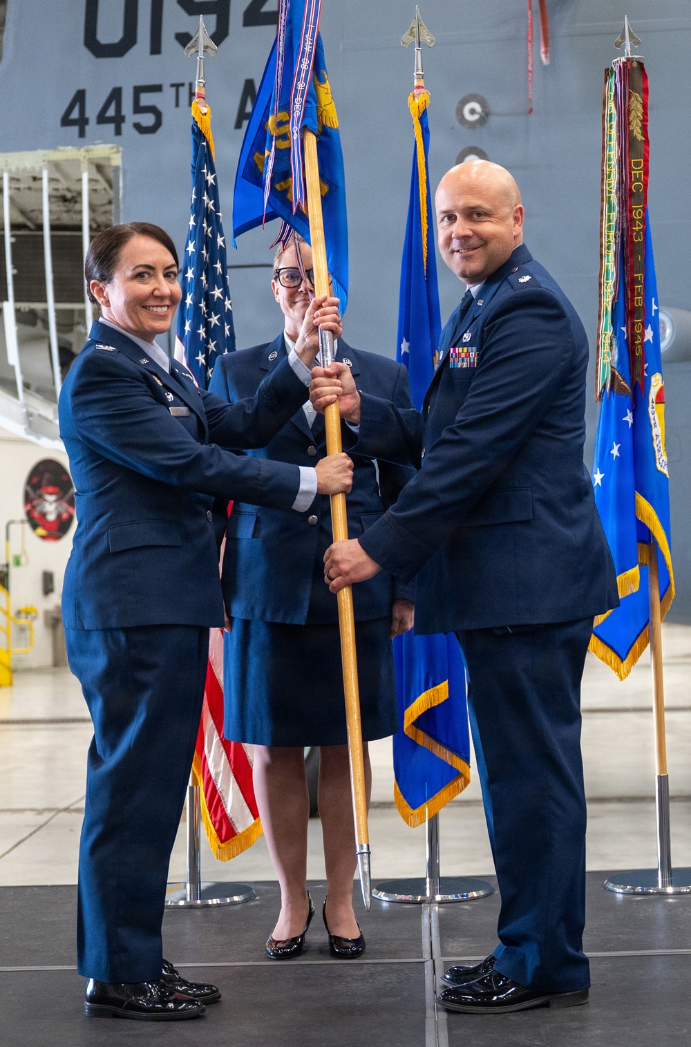 445th Maintenance Group hosts double change of command ceremony