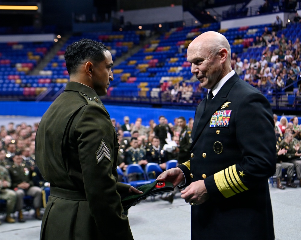 Soldiers Don Green Beret During Special Forces Graduation