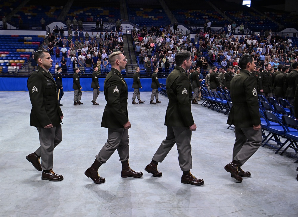 Soldiers Don Green Beret During Special Forces Graduation
