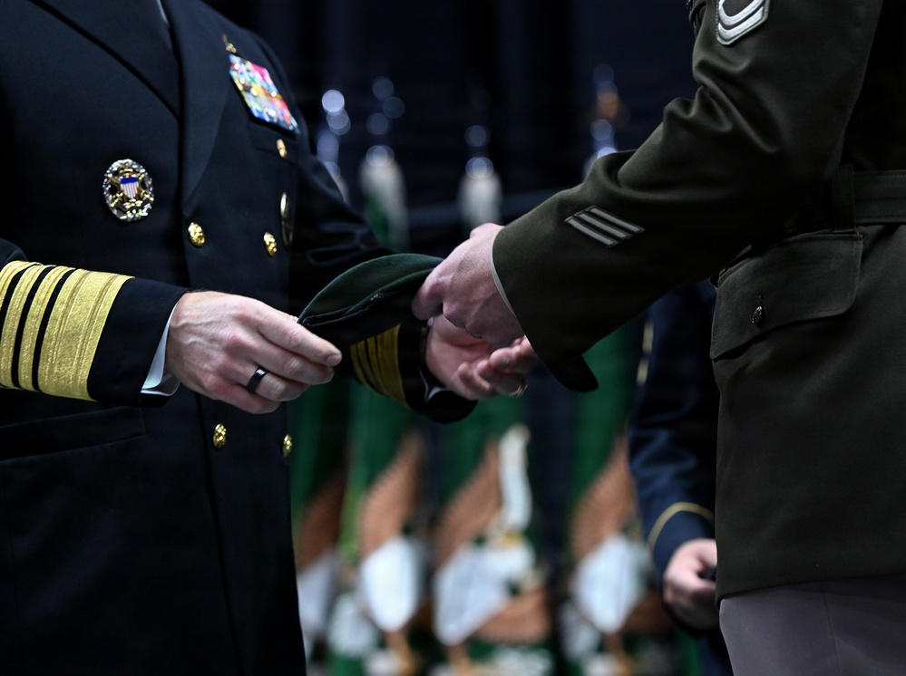 Soldiers Don Green Beret During Special Forces Graduation