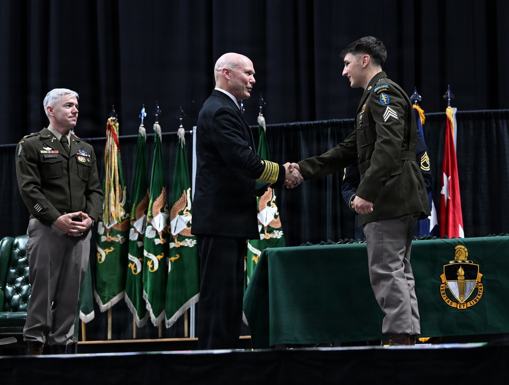 Soldiers Don Green Beret During Special Forces Graduation
