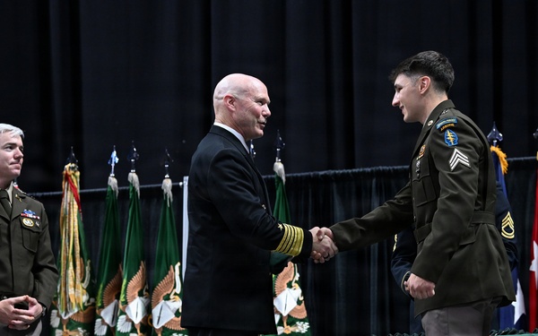 Soldiers Don Green Beret During Special Forces Graduation