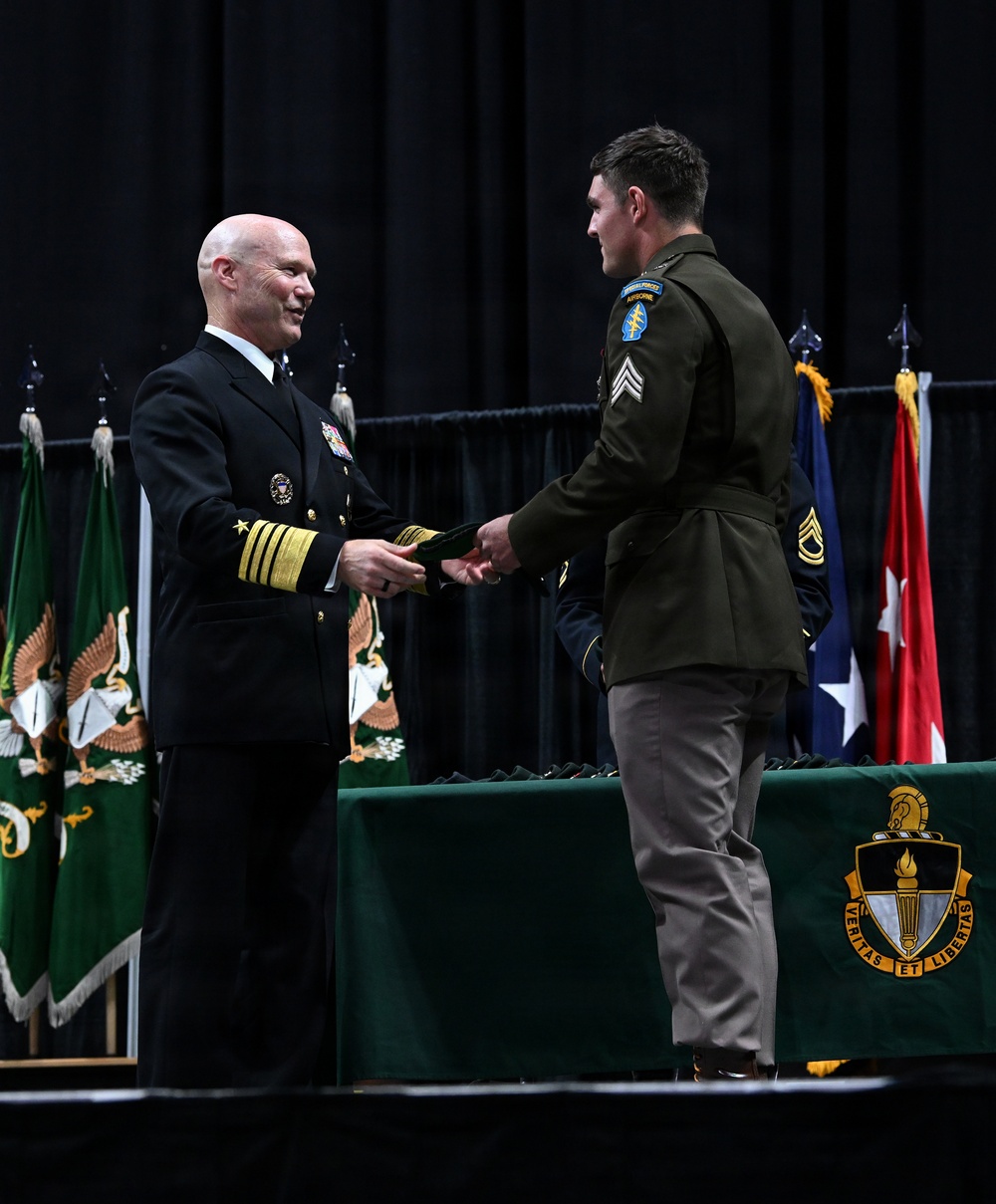 Soldiers Don Green Beret During Special Forces Graduation
