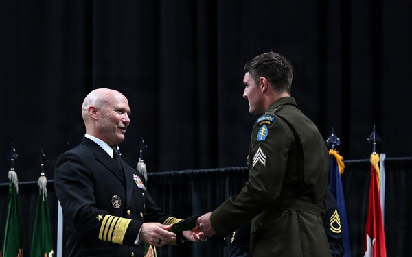 Soldiers Don Green Beret During Special Forces Graduation