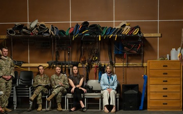 Mrs. Cindy Wilsbach visits 341st Training Squadron Military Working Dog Breeding Program