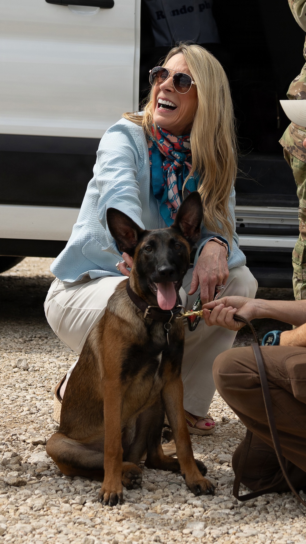 Mrs. Cindy Wilsbach visits 341st Training Squadron Military Working Dog Breeding Program