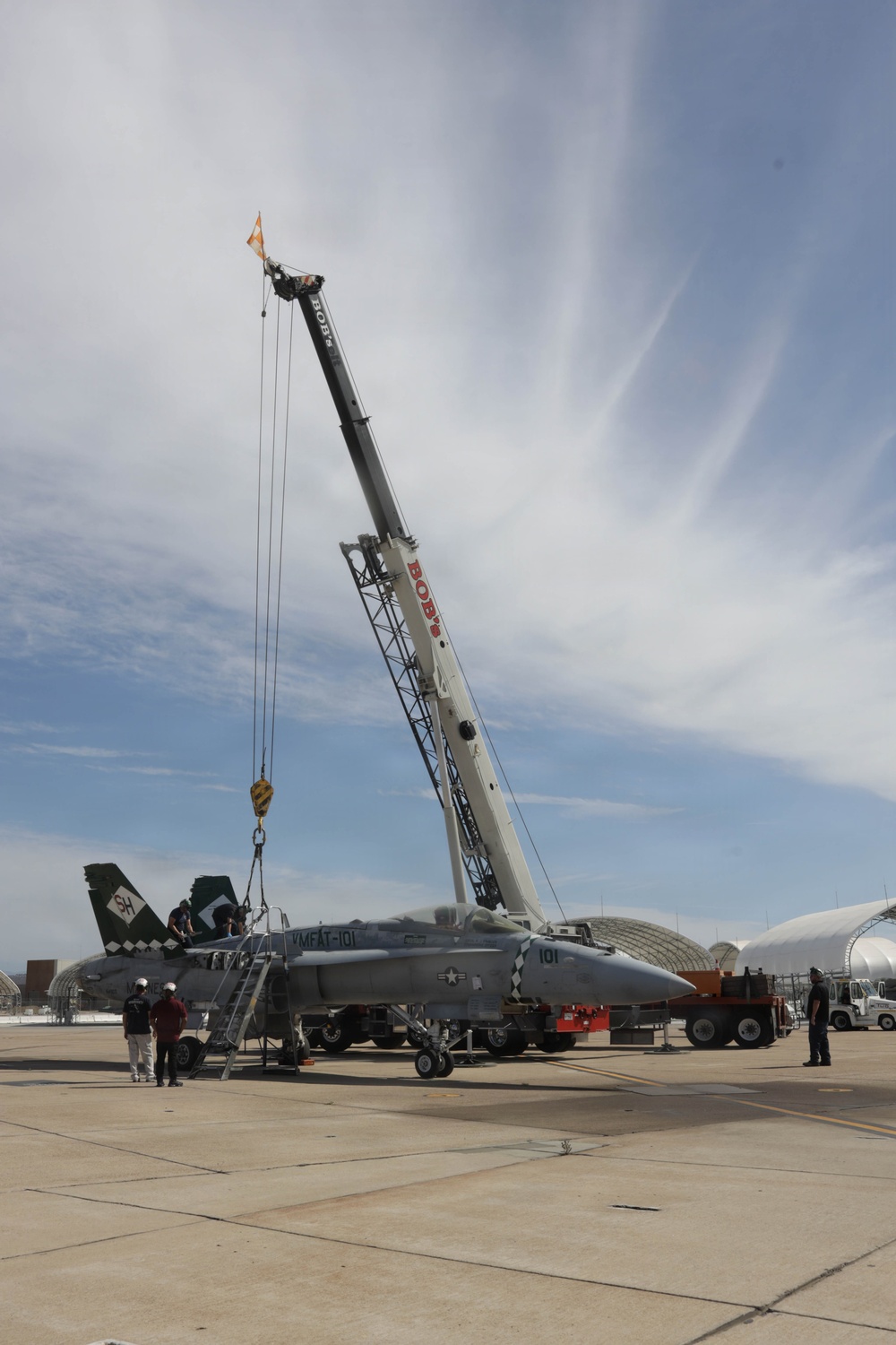 Devilfish hoist stricken aircraft