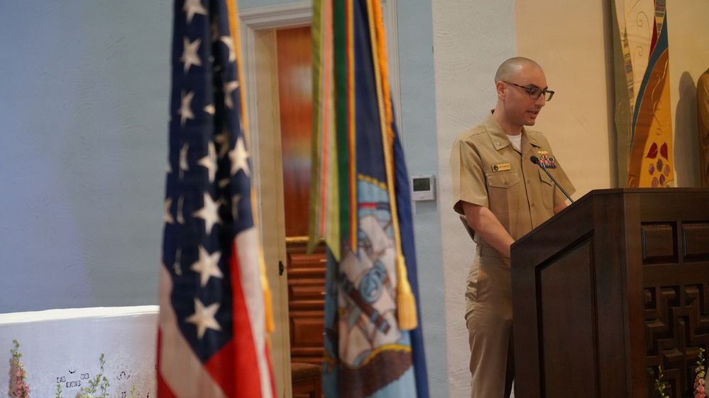 Naval Health Research Center Holds Promotion Ceremony for Director of Administration Cmdr. Nikolas Matos Makris