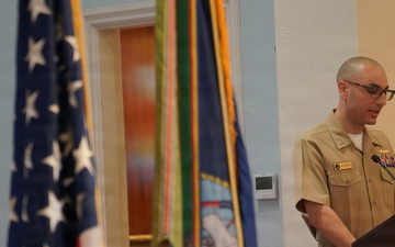 Naval Health Research Center Holds Promotion Ceremony for Director of Administration Cmdr. Nikolas Matos Makris