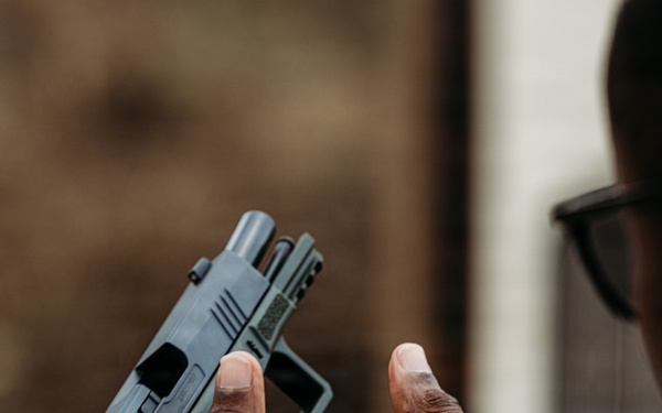 Ivorian law enforcement executes pistol marksmanship drills during Flintlock 26