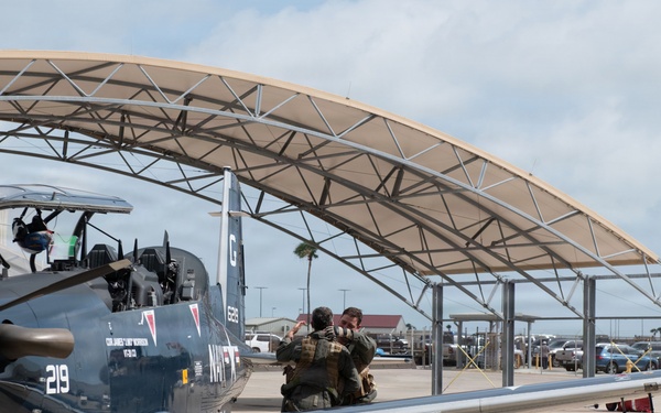 VT-28 Holds An Airborne Change of Command Ceremony