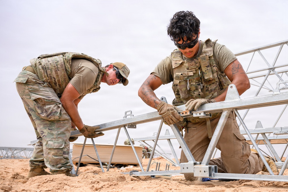 Airmen construct protective overhead cover in CENTCOM AOR