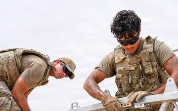 Airmen construct protective overhead cover in CENTCOM AOR