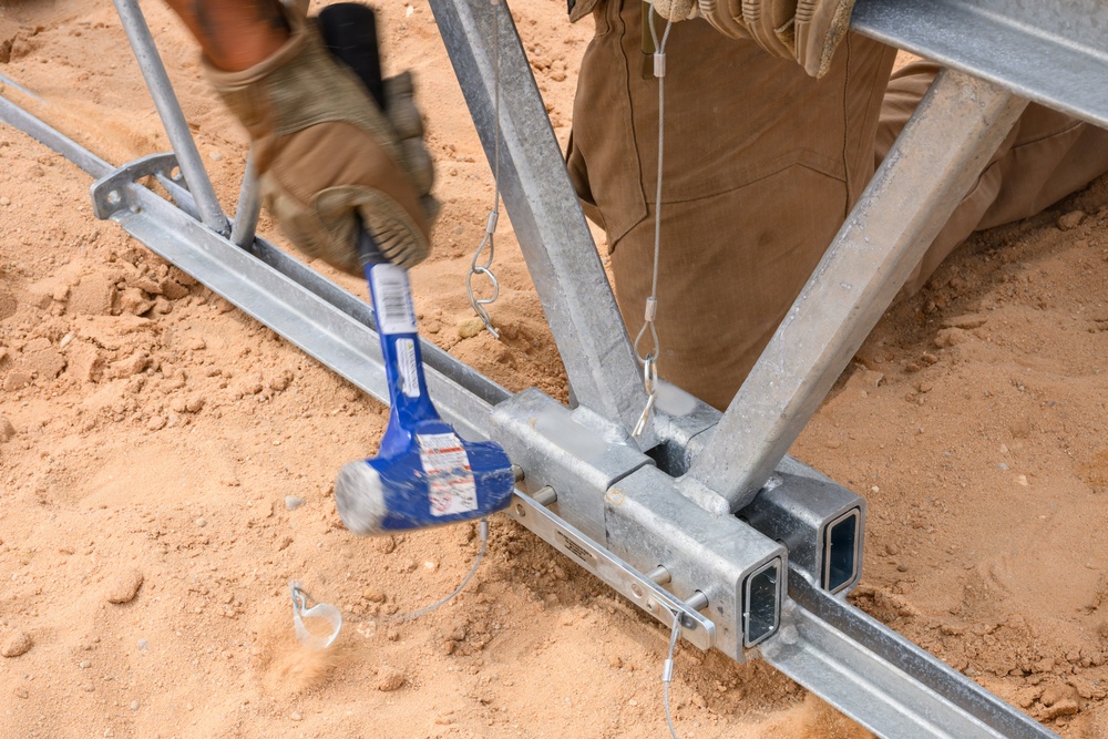 Airmen construct protective overhead cover in CENTCOM AOR