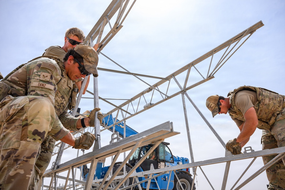 Airmen construct protective overhead cover in CENTCOM AOR
