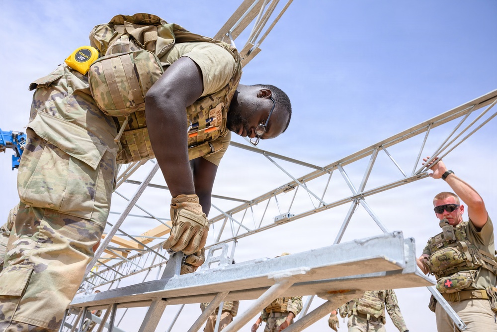 Airmen construct protective overhead cover in CENTCOM AOR