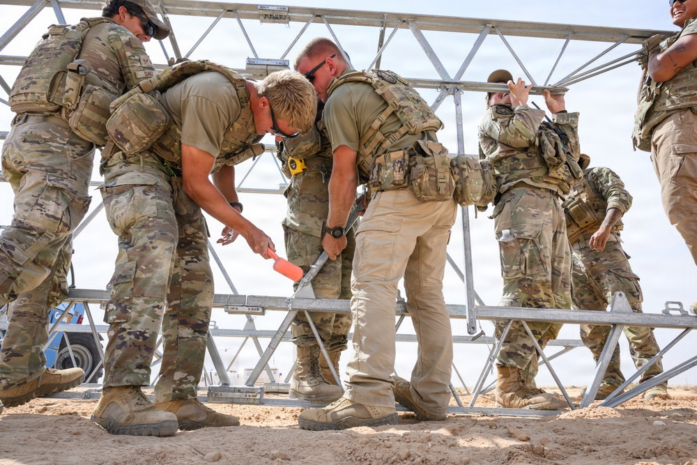 Airmen construct protective overhead cover in CENTCOM AOR