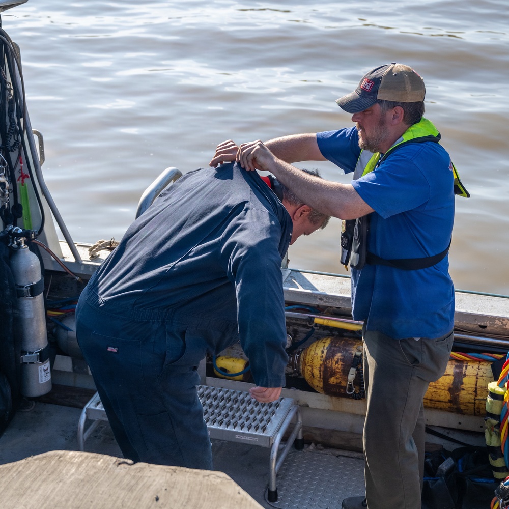 Diving at Huron Pier, Inspecting the Recent Repairs