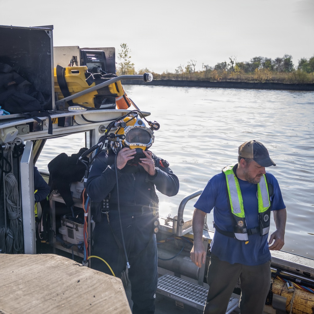 Diving at Huron Pier, Inspecting the Recent Repairs