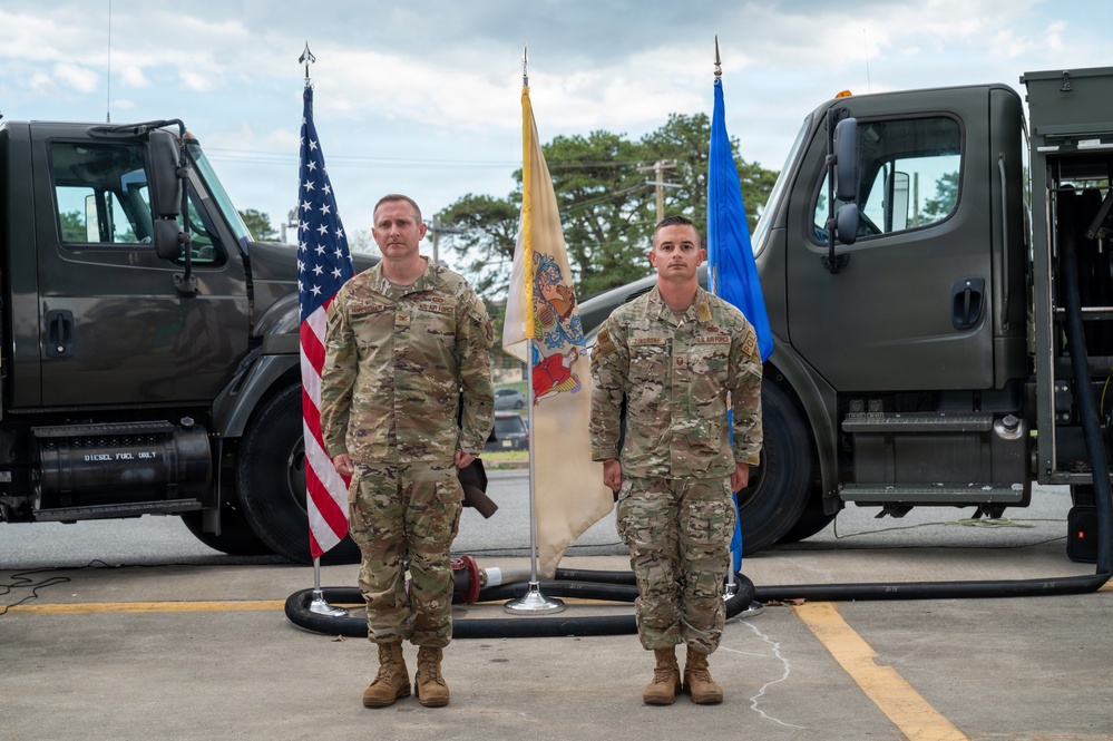 New Jersey Air National Guard Airman receives Bronze Star medal during ceremony at the 177th Fighter Wing
