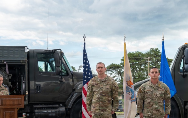 New Jersey Air National Guard Airman receives Bronze Star medal during ceremony at the 177th Fighter Wing