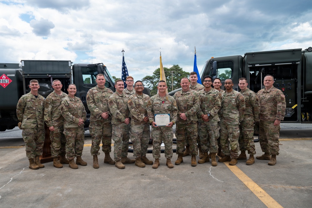 New Jersey Air National Guard Airman receives Bronze Star medal during ceremony at the 177th Fighter Wing