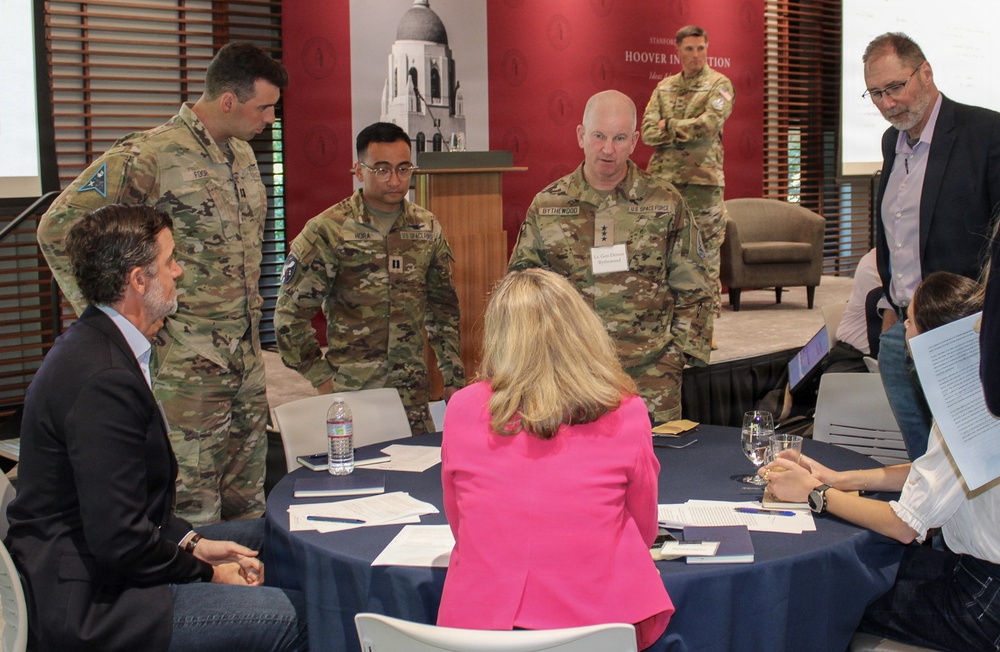Lt. Gen. Dennis Bythewood participates in the "Cosmic Conquests" Space &amp; Wargaming Workshop at the Hoover Institution, Stanford University