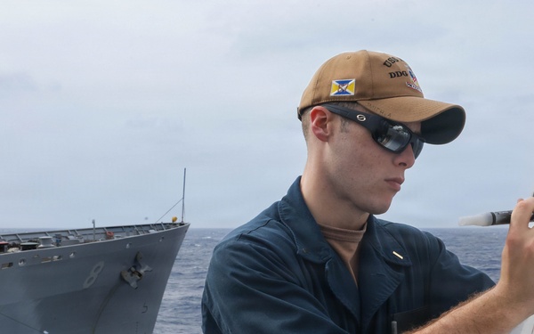 Replenishment-at-Sea Aboard USS Mason (DDG 87)
