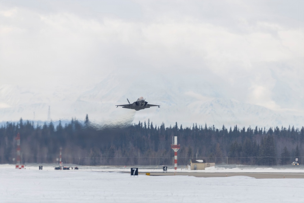 U.S. Marines with VMFA-542 conduct flight operations during exercise Red Flag-Alaska